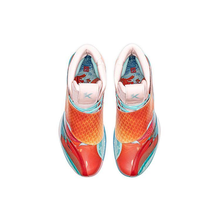 Anta KT6 Koi Fish Basketball Shoes Comfortable Shock Absorption High Top Men Sneaker Orange Blue 112041101-9