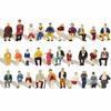60 1:87 Scale Human Figures, Seated Figures, Painted Figures, Perfect for Diorama, Miniature Gardens, Model Trains, and Buildings. Ideal for Education