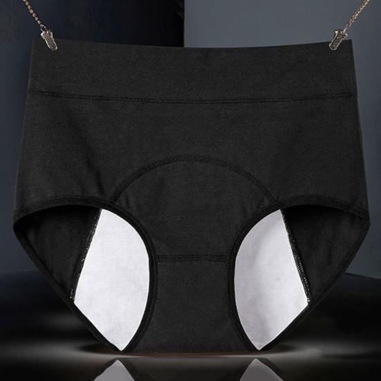 Женские трусики однотонные, большого размера, с высокой талией, бесшовные, эластичные, для предотвращения месячных