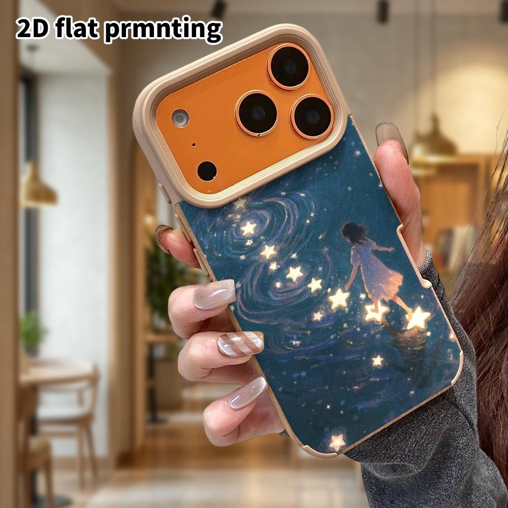 Phone Case: Lambskin 2D Flat Samsung Galaxy A34 A35 M05 M06 S20 S22 S21 FE Plus 5G Protective Case, Star Stepping Girl, Christmas and Halloween Gift