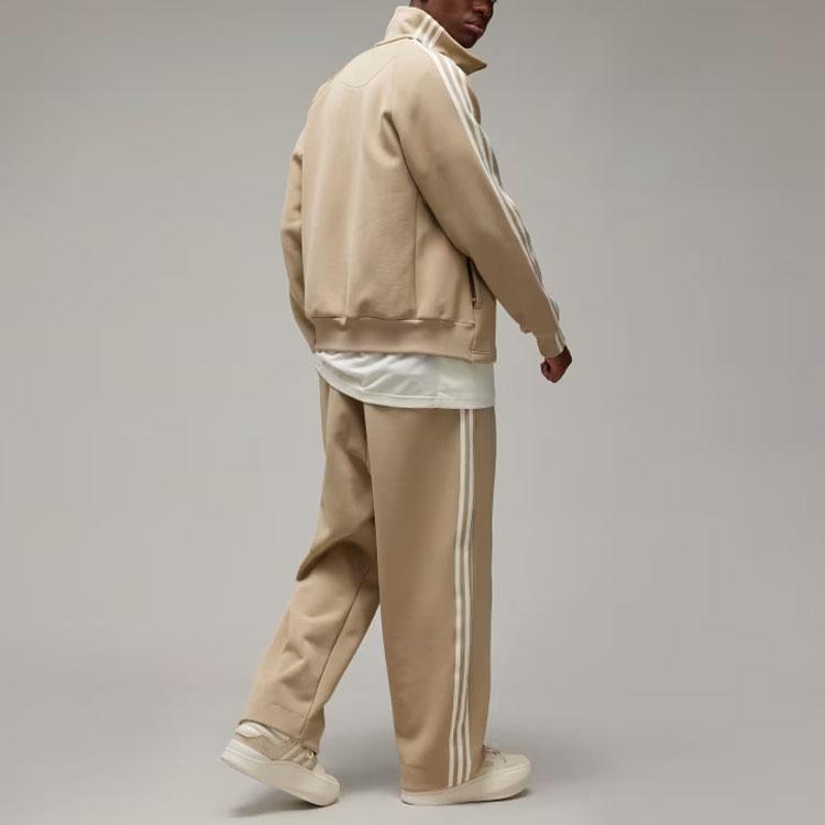 Y-3 3-полосатый спортивный топ в полоску, удобный воротник-стойка, свободный свитшот с длинными рукавами, топы унисекс цвета хаки IZ3125