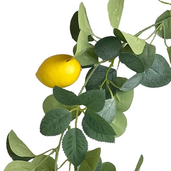 Искусственная гирлянда из лимонов, искусственная зелень, лианы, искусственные листья эвкалипта с лимонами для дома