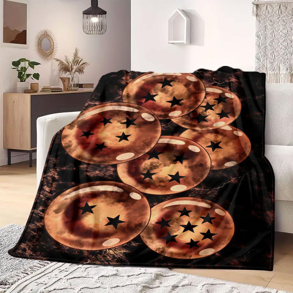 Dragon Ball Print Blanket Warm Comfortable Flannel Blanket Suitable for Bedrooms,Sofas,Beds,Chairs,Picnics,Travel