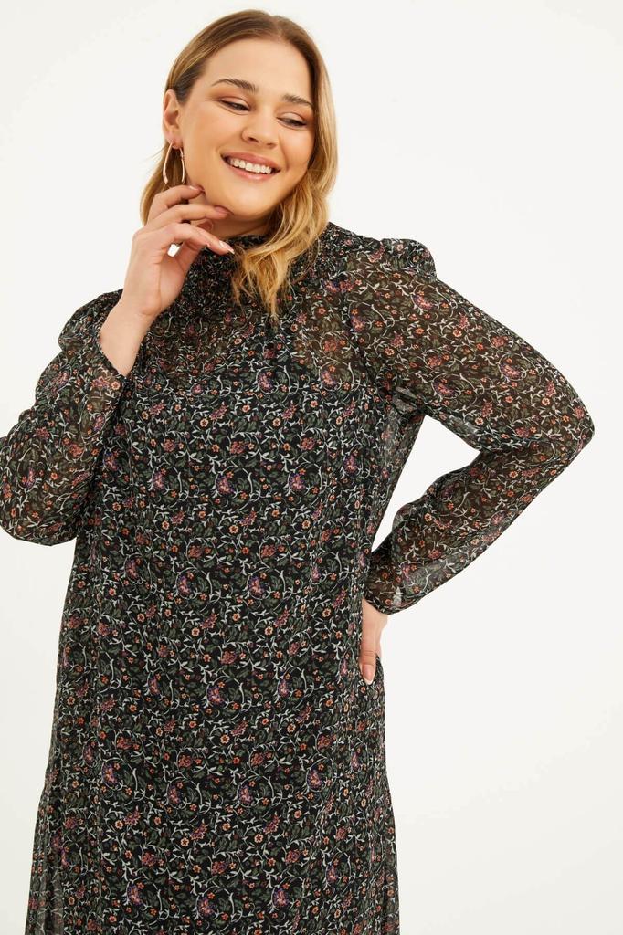 Женское платье большого размера, шифоновое платье с деталью из ткани Gipe на подкладке