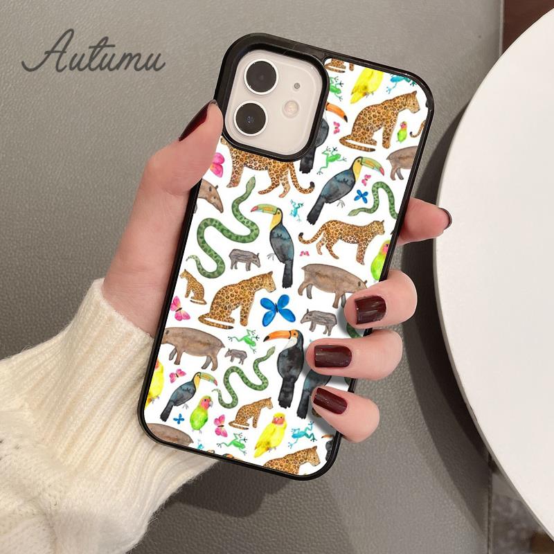 Чехол для телефона «Дикие лесные животные» для iPhone 17 Air 15 16 16e 11 12 13 14 Pro Max Plus Обложка coque Fundas Shell