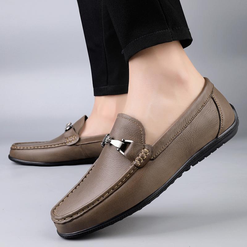 Модная Новая Повседневная Мужская Рабочая Обувь Мужские Лоферы из Натуральной Кожи Высокого Качества Ручной Работы Мужская Обувь для Ходьбы Мокасины Ходьба Мужские Балетки