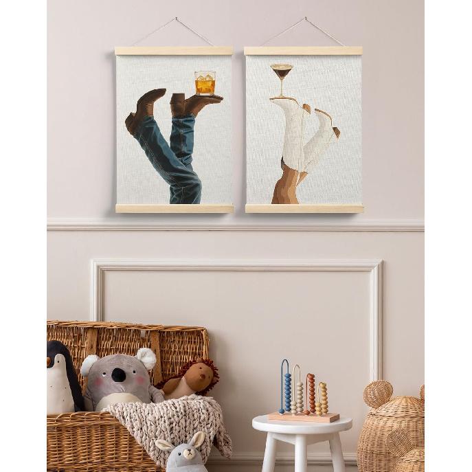 FGFK Modern Western Country Bar Wall Art Poster Hanger Frame, Rustic Cowboy Cowgirl Whiskey Espresso Martini Canvas Prints Framed Wall Decor for Home