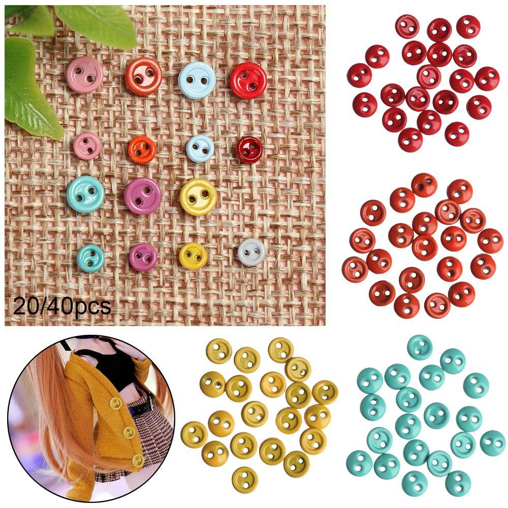 Новейшая многоцветная металлическая пуговица с двумя отверстиями, мини-пуговицы для кукол, швейные принадлежности, круглая пряжка