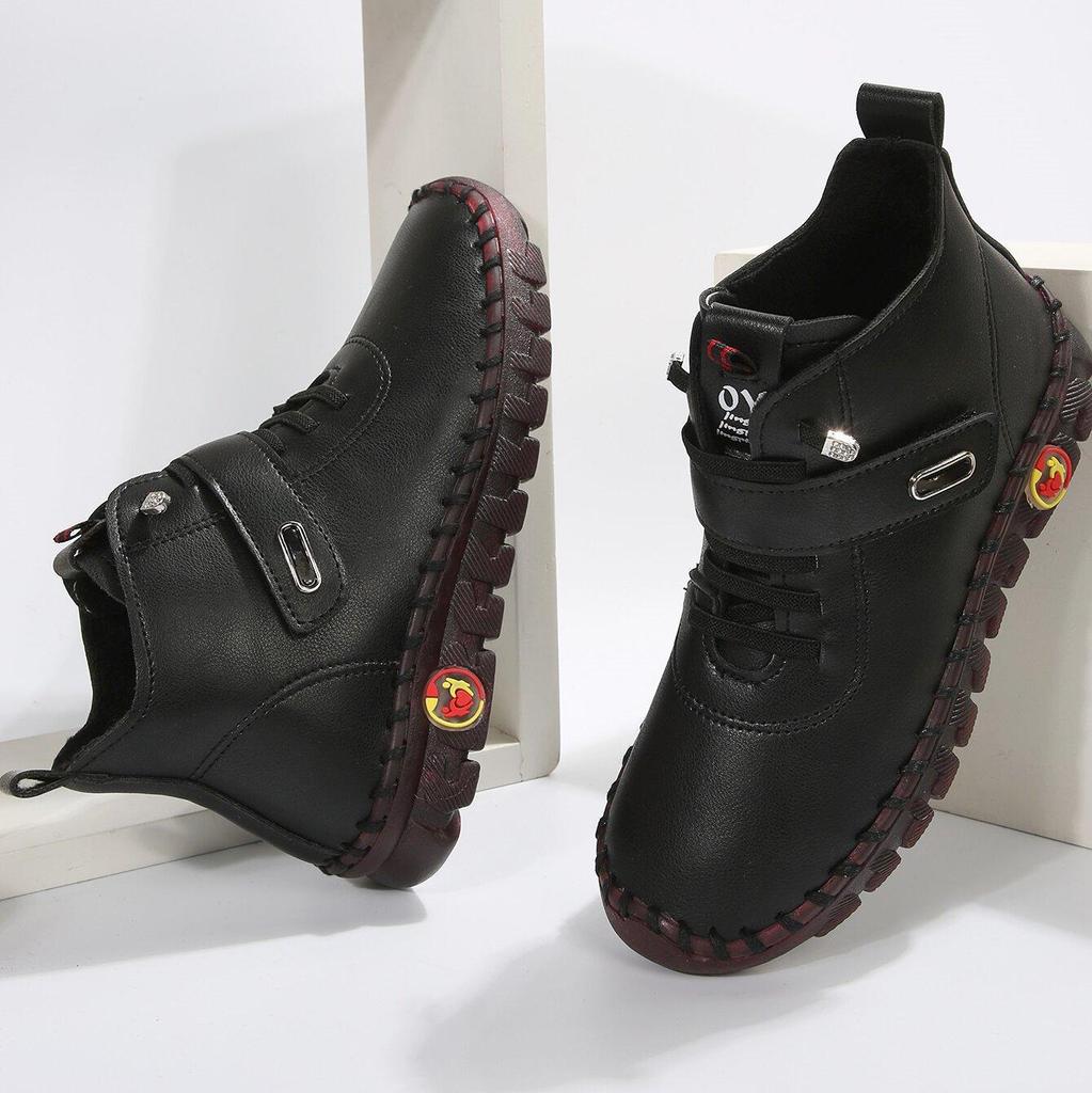 Large Handmade Bottom Casual Boots for Women 2023 New Plush Fashionable Mother Cotton Leather Boots