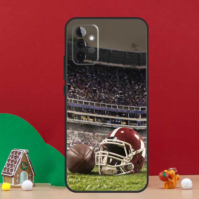 Чехол для Samsung Galaxy A55 A52 A32 A12 A33 A06 A16 A26 A36 A56 A15 A53 A13 A34 A54 A14 A17 с американским футболом (студенческий спорт)
