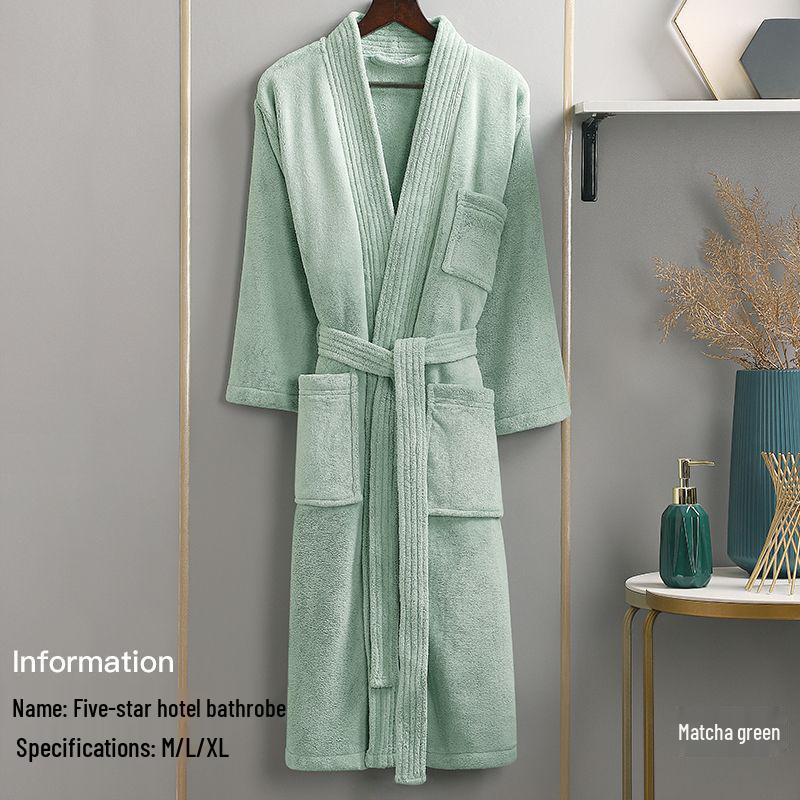 Хлопковый халат-юката G5Z: Впитывающее, быстросохнущее полотенце для мужчин и женщин - Идеально для осенней/зимней одежды для сна после купания