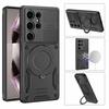 For Samsung Galaxy S25 Ultra Magnetic Case Shockproof TPU + PC Phone Back Cover with Kickstand
