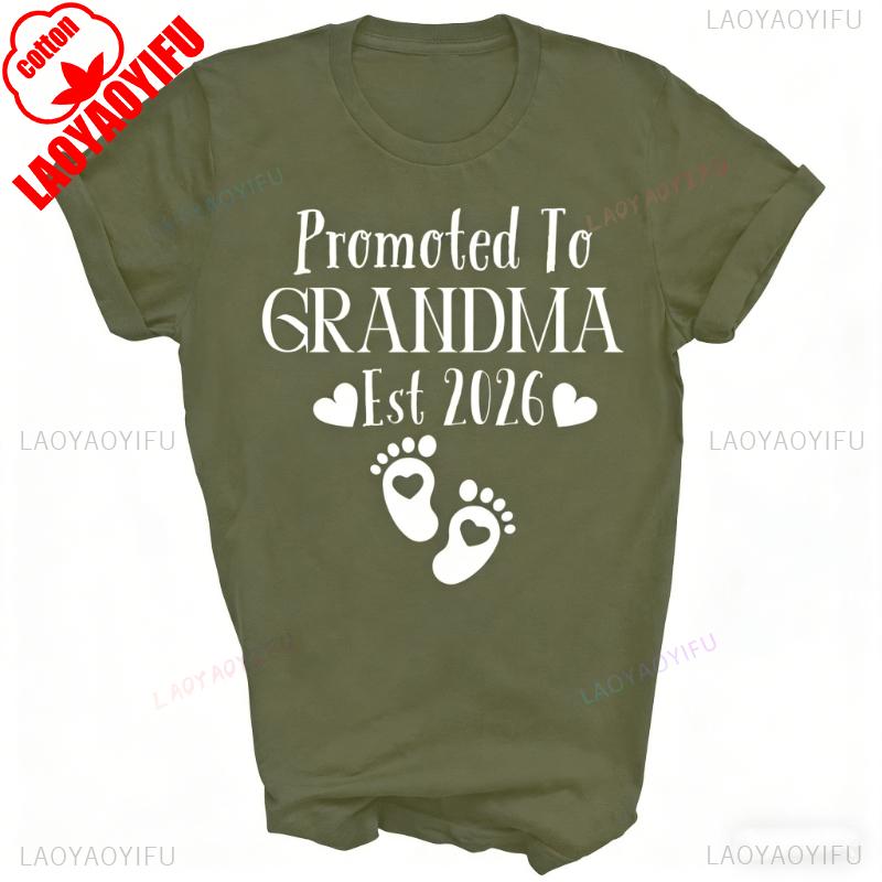 Funy Shirts Grandma Est 2026 Unisex Shirt Gift Simple Letters Graphic Tshirts Commuter Allmatch Casual Tops Tee Shirt Short Tee