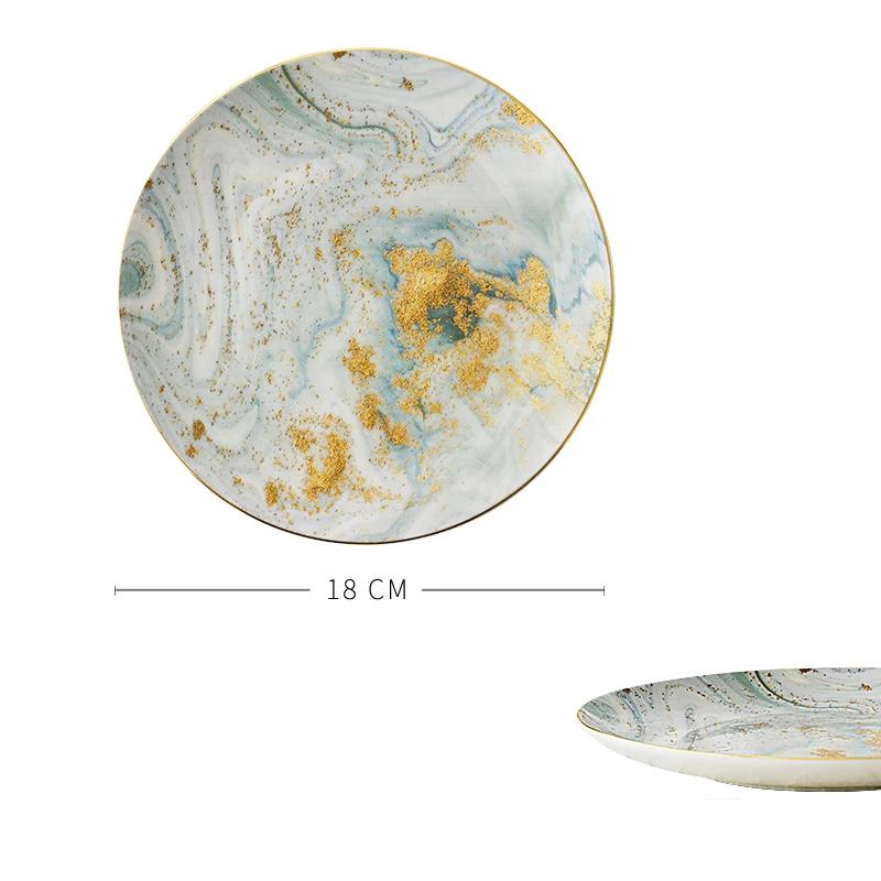 Креативная обеденная тарелка «Звездное небо», легкая роскошная ресторанная тарелка для десерта и салата, изысканная керамическая посуда, миска для супа