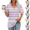 Womens T Shirts V-Neck Short Sleeve Summer Tops Casual Basic Tees Trendy
