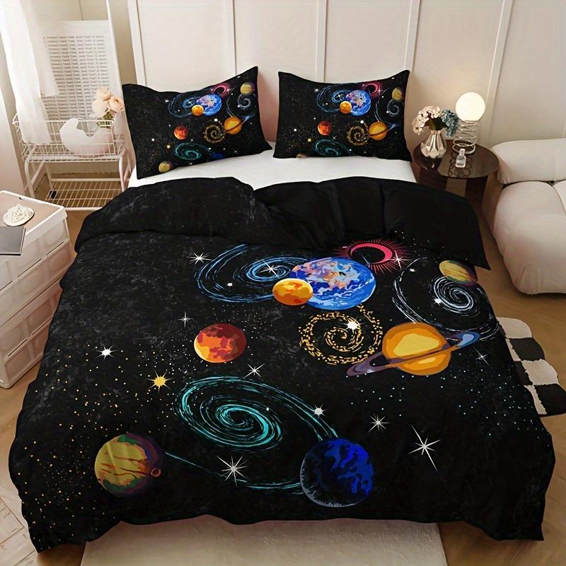 Galaxy Planet Duvet Cover Set High Definition Print Home Dorm Room Bedding 1 Duvet Cover + 2 Pillowcases