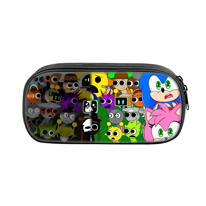 Sprunki Game Character Print Student Single Layer Stationery Storage Bag For Students And Office Supplies