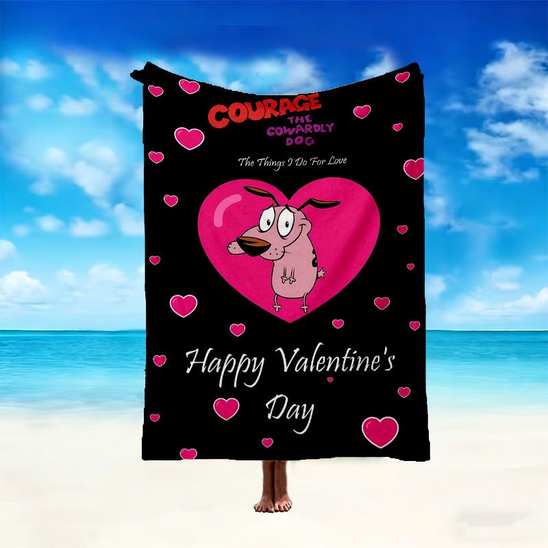 1pc Snug Courage the Cowardly Dog Blanket, Lightweight & Durable Print Blanket, Perfect for Home, Couch, Bed, Picnic, Travel, Office