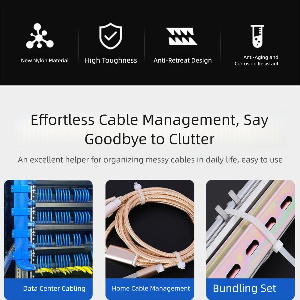 Self-Locking Nylon Cable Tie Buckle Nylon Buckle Plastic Cable Ties Tool