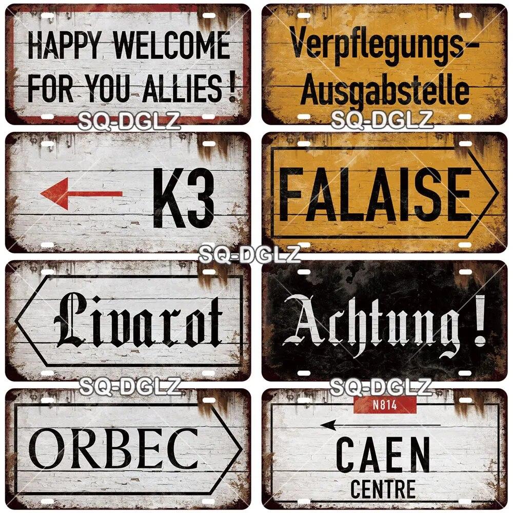 SQ-DGLZ Paris Bangde Road License Plate Warning Tin Sign State Wall Decoration Metal Sign Home Decor Painting Plaques Art Poster