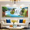 Chinese Waterfall Sunset Landscape Canvas Painting Lake Bird Posters Prints Cuadros Forest Wall Art for Living Room Decoration