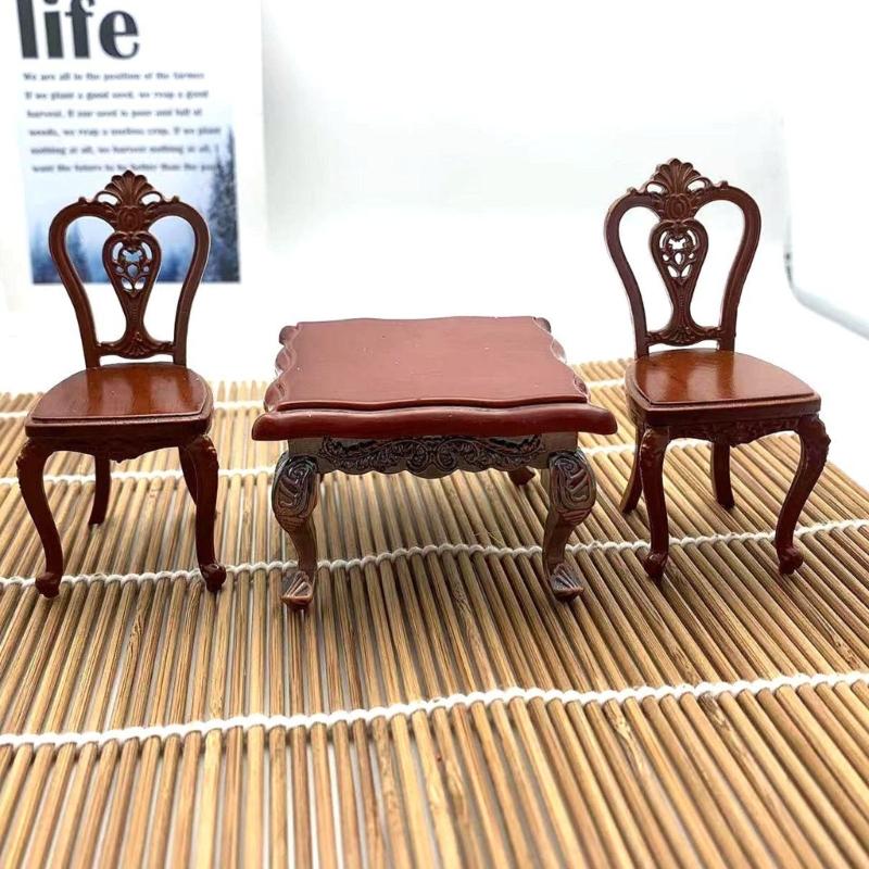 Wood Dollhouses Miniature Chair Model Figure 1/12 Scale Furniture For Miniature Scene Decoration And Collector