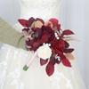 Rustic Wedding Bouquets for Bride Artificial Flowers Bridal Bouquet for Bride, Silk Round Artificial Wedding Flowers Bouquets