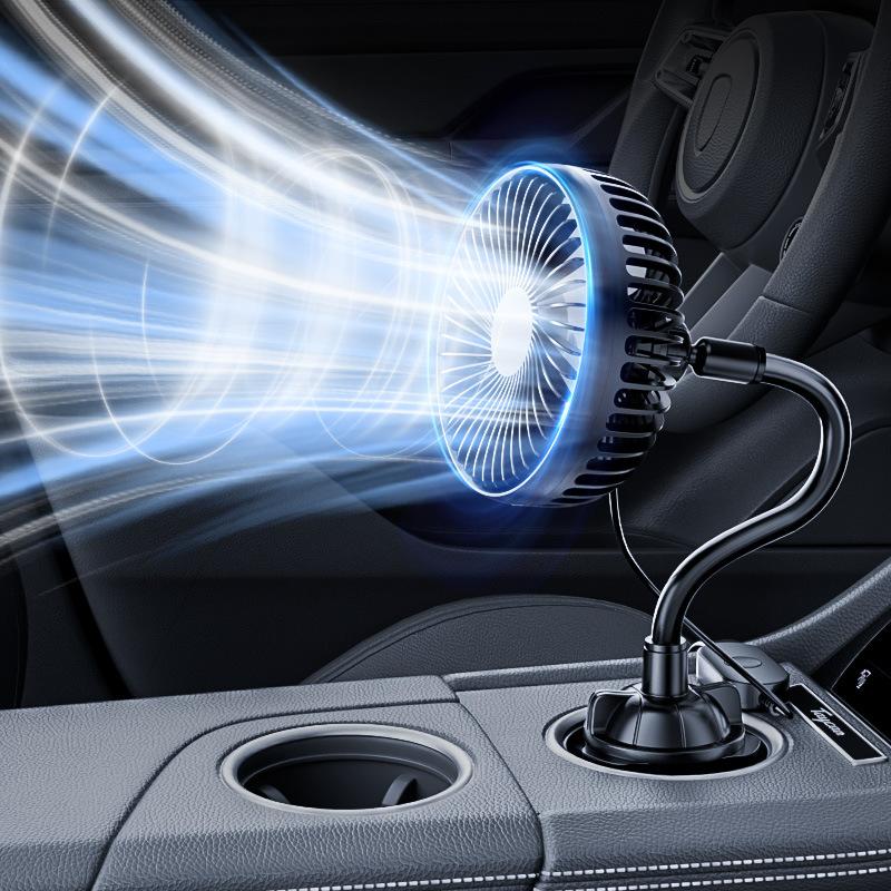 USB Мощный Тихий Вентилятор для Охлаждения Автомобиля Вращающийся Портативный Вентилятор в Подстаканник для Автомобиля Фургона Грузовика Внедорожника Автодома