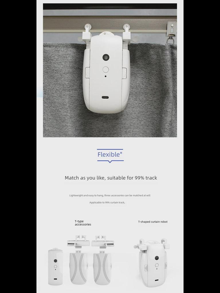Tuya WiFi Smart Curtain Robot - Voice-Controlled Multi-Track Electric Curtain Companion