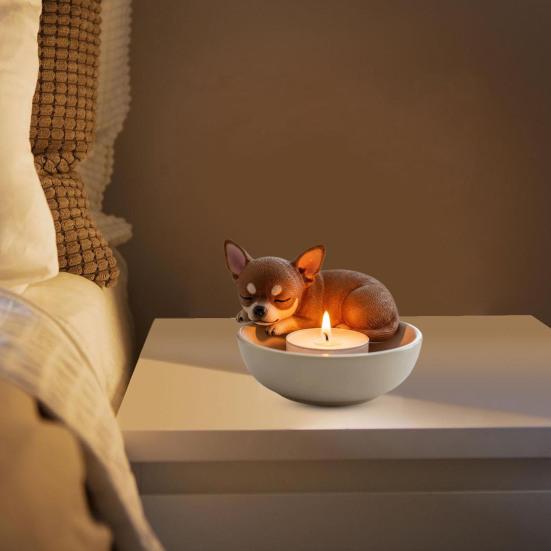 Подсвечник для щенка ручной работы, подсвечник для чайной свечи в виде животного, мультяшный