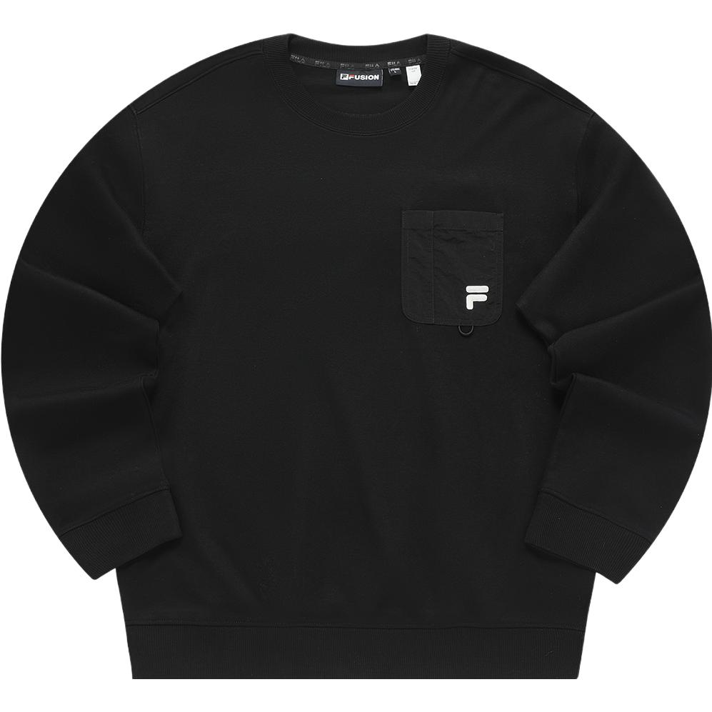 Fila Fusion Модная повседневная свободная прямая толстовка с капюшоном Мужские толстовки Черная T11M343204FBK