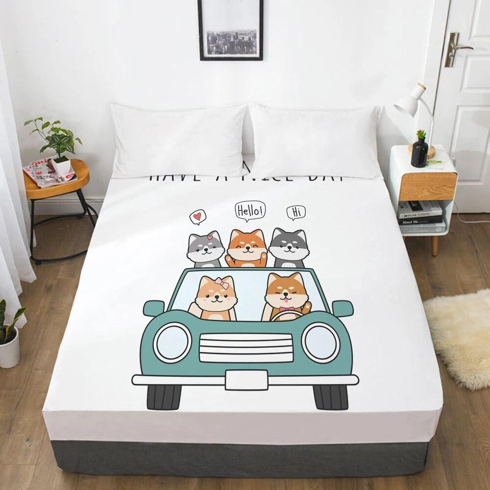 Children Elastic Fitted Sheet Bed Sheet With An Elastic Band Bedding For Kids Baby Child Mattress Cover Single 160x200 Bed Train