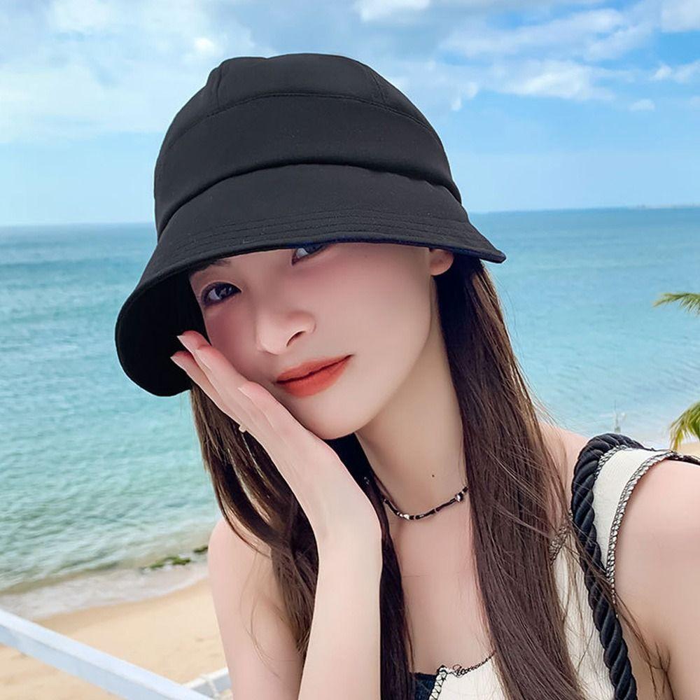 Ponytail Hat Beach Caps Wide Brim Fisherman Cap Foldable Visors Hat