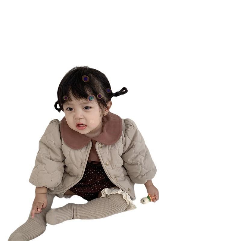 Girls Winter Cotton Padded Coat Toddler Baby Thick Warm Outerwear Solid Color