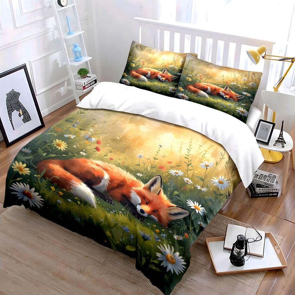 Dreamy fox meadow whispers. Bedding sets Duvet covers Pillowcases(1* Duvet Cover 2* Pillowcases without duvet insert)