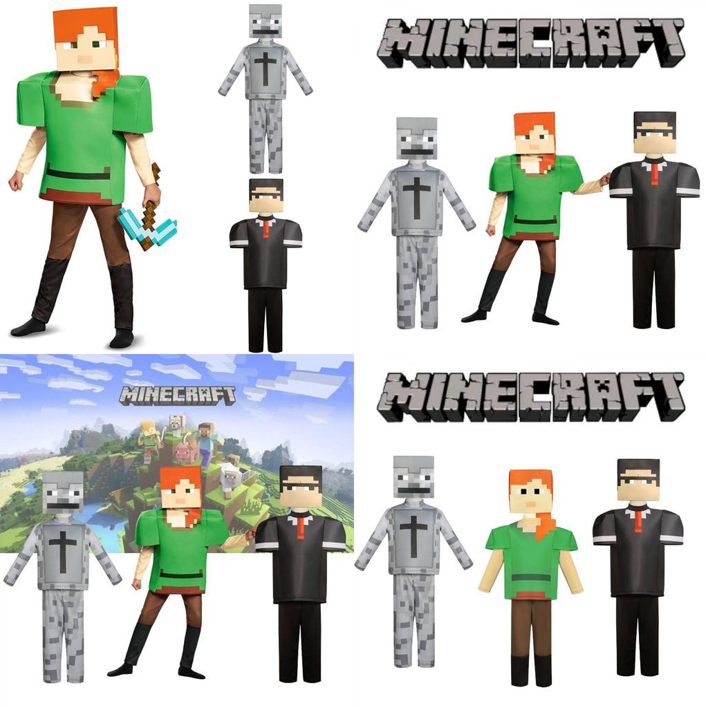 Minecraft Детский Прочный Полиэстер Костюм Алекса Косплей Игровой Сценический Костюм Для Хэллоуина Рождества Реквизит