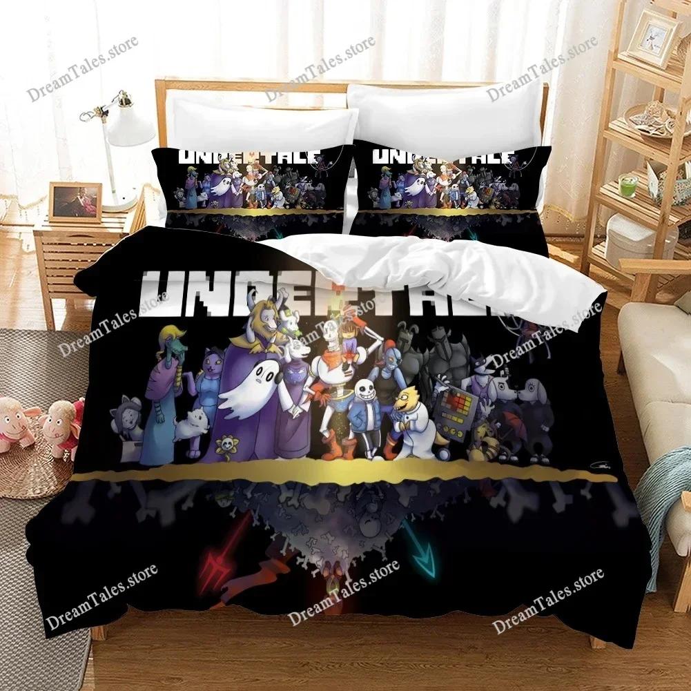 3D Печать Игра Undertale Фриск Санс Комплект Постельного Белья Пододеяльник Постельный Комплект Чехол на Одеяло Наволочка Одеяло Размер King Queen Мальчики Взрослые