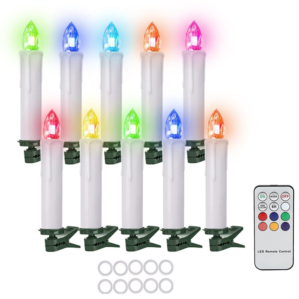 Светодиодные свечи, дистанционное управление с таймером, цветное освещение RGB, водонепроницаемая электронная свеча, свеча для украшения дома, День святого Валентина