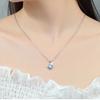 Ожерелье женское Four Leaf Grass Ocean Heart Blue Zircon Clavicle Chain с улучшенным чувством и универсальным новым стилем