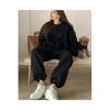 Женский повседневный зимний женский спортивный костюм большого размера с круглым воротником в уличном стиле