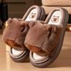 Furry Slippers Women Capybara EVA Sole Warm Memory Foam House Shoes Winter Cozy Platform