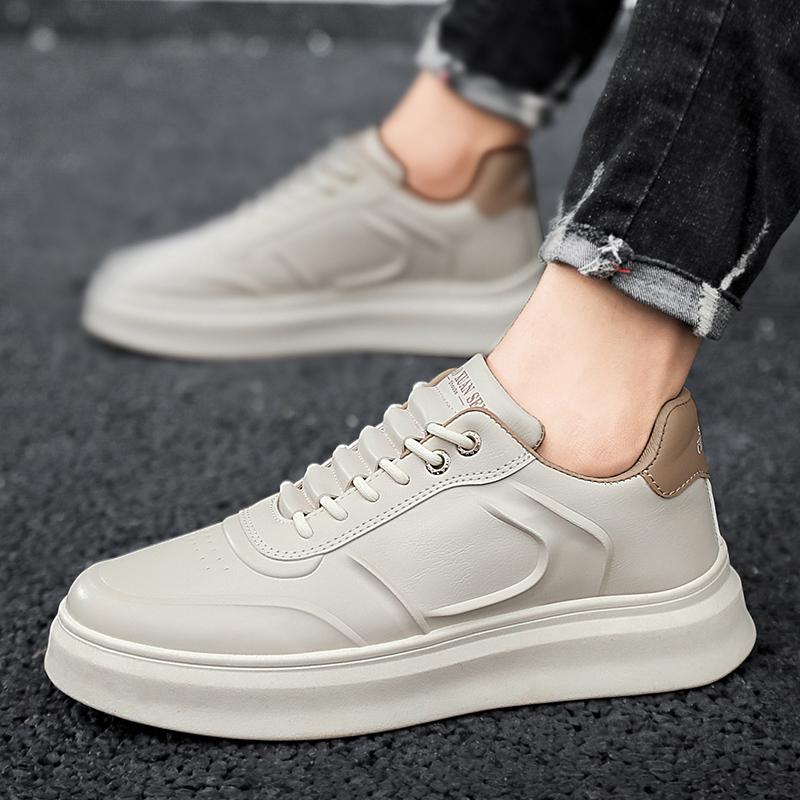 New Men Sneakers Casual Shoes Men Flats Lightweight PU Leather Breathable Shoe Male White Sports Tennis Shoes Zapatillas Hombre