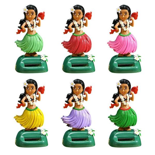 1 шт., креативные солнечные качающиеся гавайские куклы для девочек, украшения для автомобиля, хула, качающиеся мультяшные автомобильные украшения для девочек