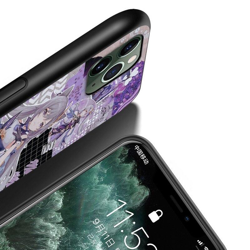 Genshin Impact для Apple iPhone 13 12 11 SE XS XR X 7 8 6 5 S mini Plus Pro MAX 2020, мягкий черный чехол для телефона