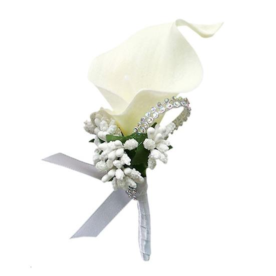 Инновационная обычная каллилия нагрудный значок реалистичный DIY имитация жениха невесты жениха поддельный цветок корсаж