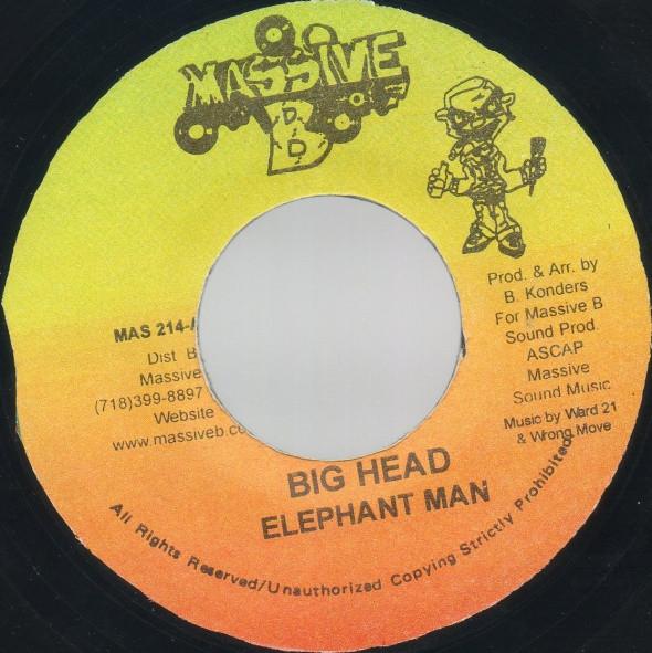 7inch Record ELEPHANT MAN / MEGA BANTON - Big Head / All My Ladies MAS214JA Massive B 2002 Jamaica Reggae, Ska & Dub Used
