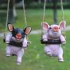 Висячая статуя животного в форме свиньи, пейзажный кулон, имитация смолы, фигурки-качели, уличные украшения