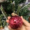 6Pcs/box Electroplated Christmas Tree Hanging Ball Embossed Christmas Ball Ornament  Navidad