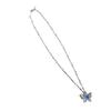 Elegant Blue Crystal Butterfly Necklace Handmade Neckchain Adjustable Length Clavicle Chain Accessory for Everyday Wear