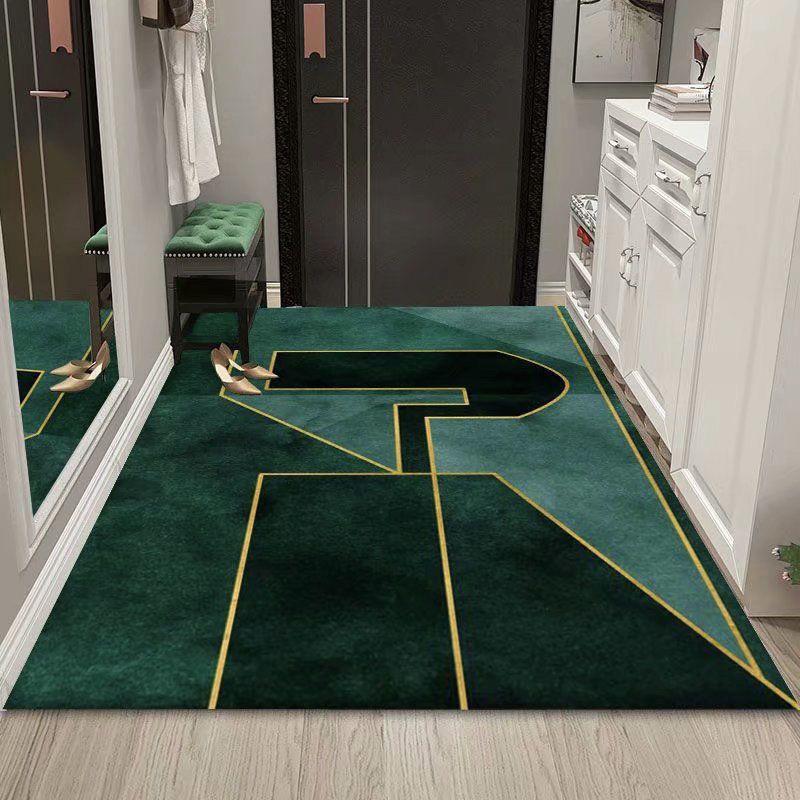 Modern Light Luxury Living Room Sofa Coffee Table Carpet Simple Dark Green Porch Entry Non-slip Rug Children's Room Bedside Rugs